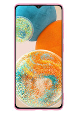 Nomfy Hoesje Geschikt voor Samsung A23 Hoesje Siliconen Cover Case Met Screenprotector - Hoes Geschikt voor Samsung Galaxy A23 Hoes Back Case - Lichtroze