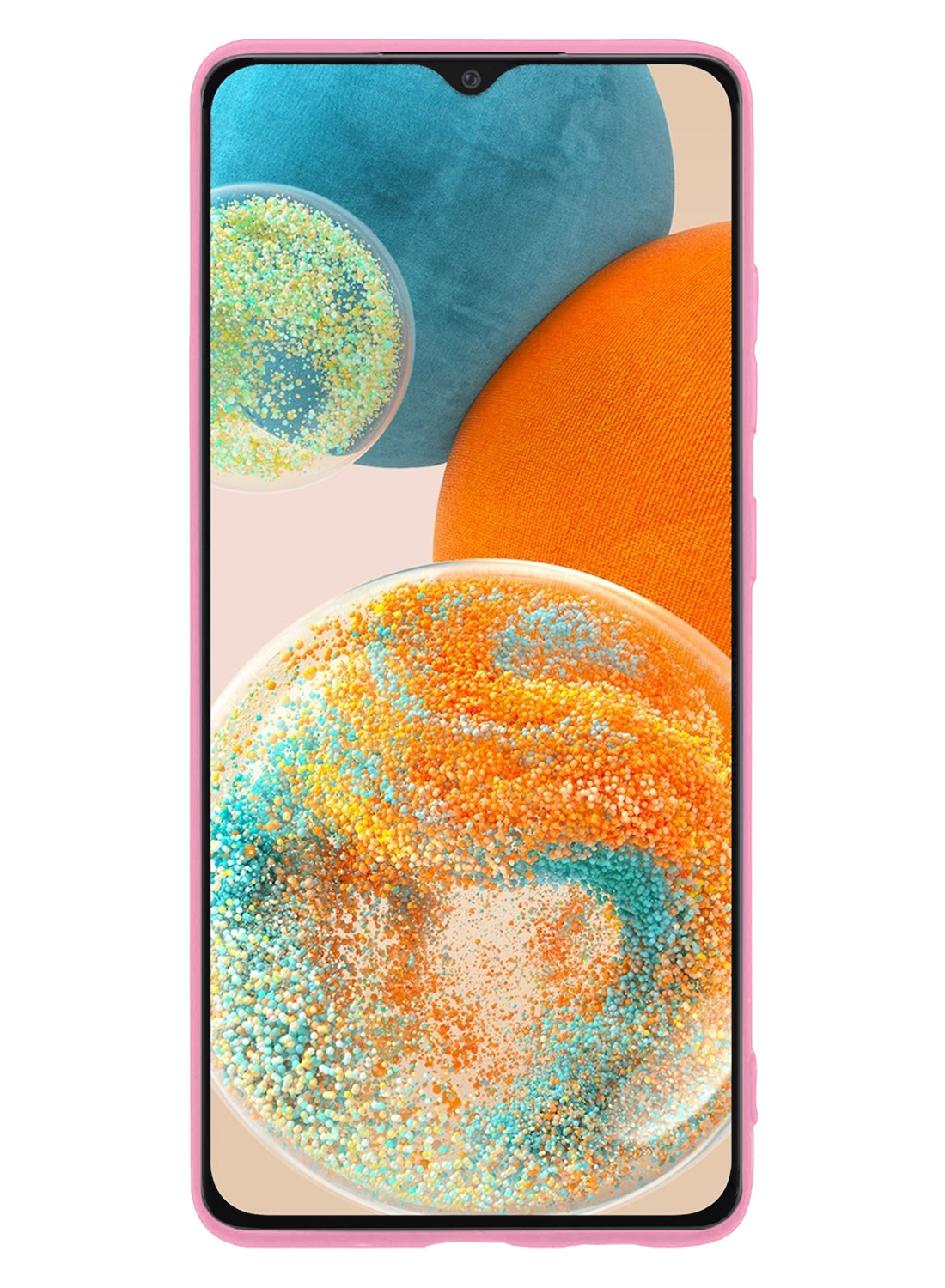 Nomfy Hoesje Geschikt voor Samsung A23 Hoesje Siliconen Cover Case Met Screenprotector - Hoes Geschikt voor Samsung Galaxy A23 Hoes Back Case - Lichtroze