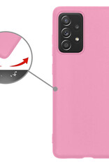 Nomfy Hoesje Geschikt voor Samsung A23 Hoesje Siliconen Cover Case Met Screenprotector - Hoes Geschikt voor Samsung Galaxy A23 Hoes Back Case - Lichtroze