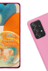 Nomfy Hoesje Geschikt voor Samsung A23 Hoesje Siliconen Cover Case Met Screenprotector - Hoes Geschikt voor Samsung Galaxy A23 Hoes Back Case - Lichtroze