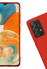 Nomfy Hoesje Geschikt voor Samsung A23 Hoesje Siliconen Cover Case Met Screenprotector - Hoes Geschikt voor Samsung Galaxy A23 Hoes Back Case - Rood