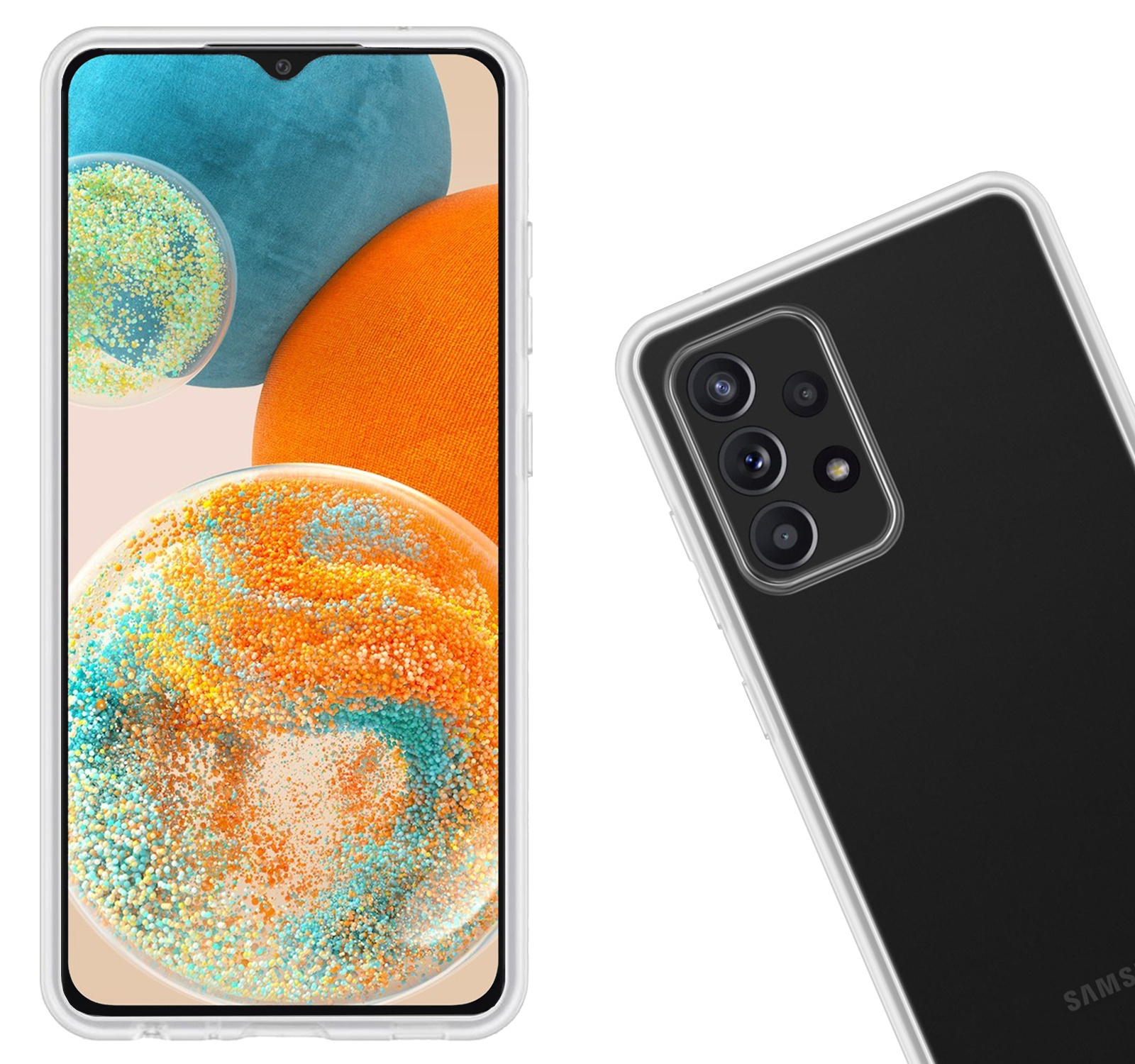 Nomfy Hoesje Geschikt voor Samsung A23 Hoesje Siliconen Cover Case Met Screenprotector - Hoes Geschikt voor Samsung Galaxy A23 Hoes Back Case - Transparant