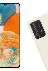 Nomfy Hoesje Geschikt voor Samsung A23 Hoesje Siliconen Cover Case Met Screenprotector - Hoes Geschikt voor Samsung Galaxy A23 Hoes Back Case - Wit