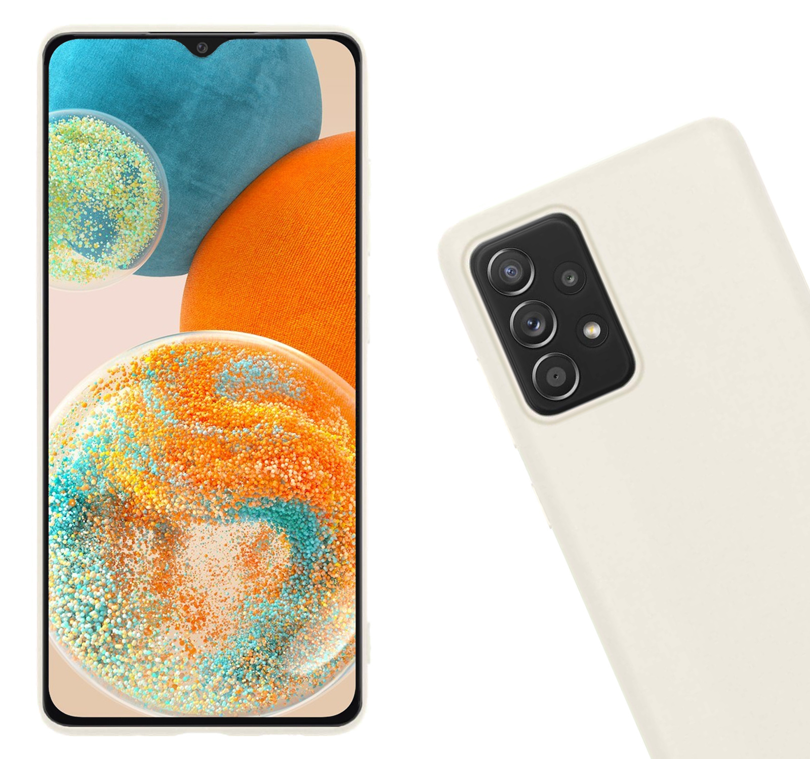 Nomfy Hoesje Geschikt voor Samsung A23 Hoesje Siliconen Cover Case Met Screenprotector - Hoes Geschikt voor Samsung Galaxy A23 Hoes Back Case - Wit