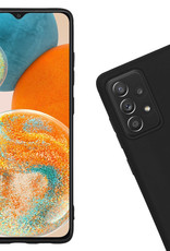 Nomfy Hoesje Geschikt voor Samsung A23 Hoesje Siliconen Cover Case Met Screenprotector - Hoes Geschikt voor Samsung Galaxy A23 Hoes Back Case - Zwart