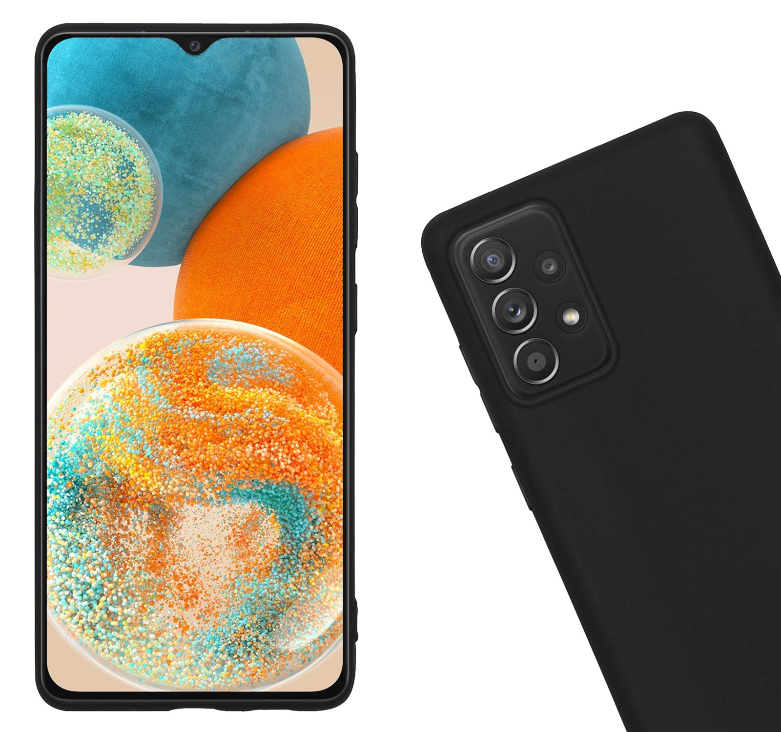 Nomfy Hoesje Geschikt voor Samsung A23 Hoesje Siliconen Cover Case Met Screenprotector - Hoes Geschikt voor Samsung Galaxy A23 Hoes Back Case - Zwart