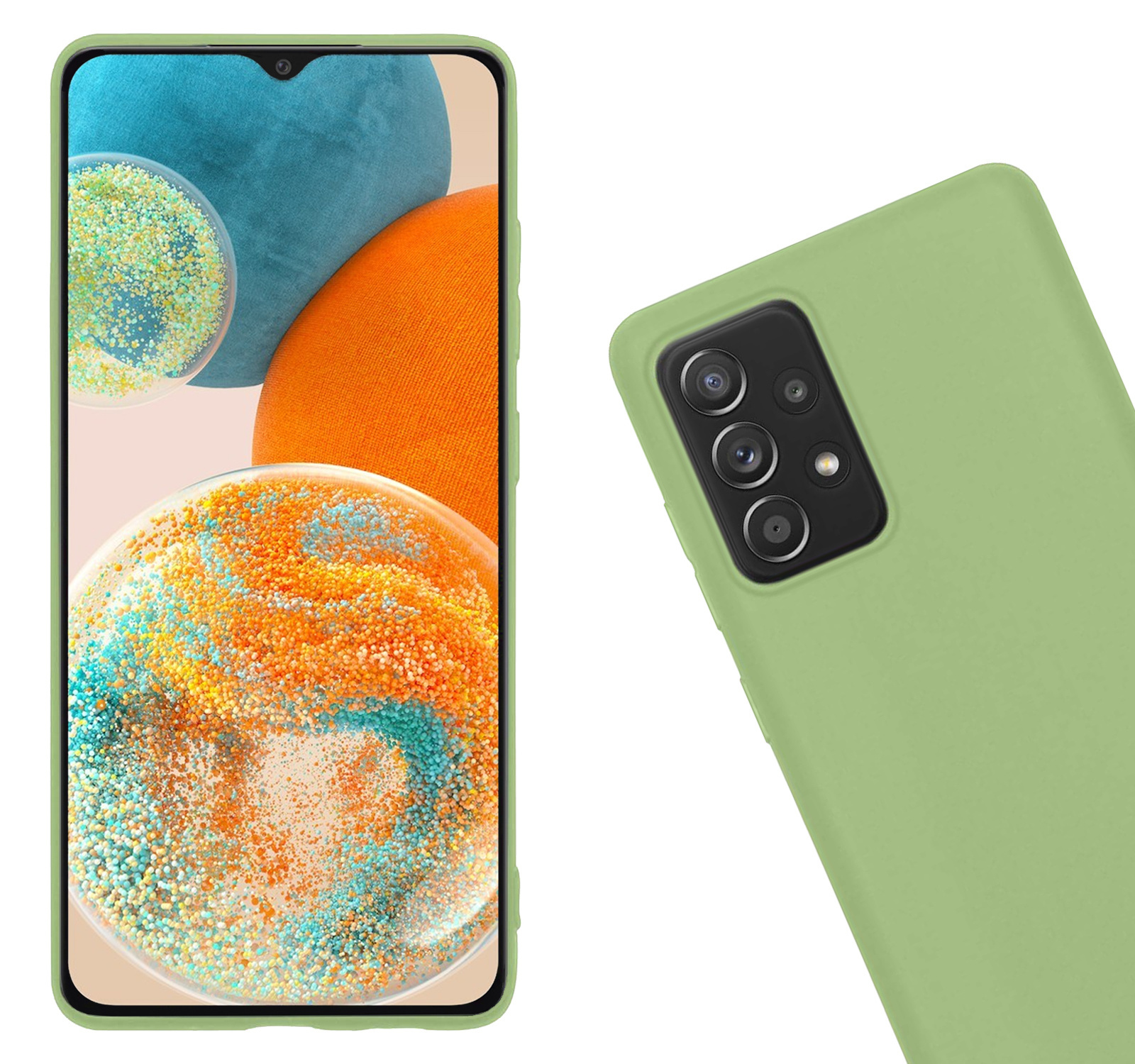 Nomfy Hoesje Geschikt voor Samsung A23 Hoesje Siliconen Cover Case Met 2x Screenprotector - Hoes Geschikt voor Samsung Galaxy A23 Hoes Back Case - Groen