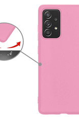 Nomfy Hoesje Geschikt voor Samsung A23 Hoesje Siliconen Cover Case Met 2x Screenprotector - Hoes Geschikt voor Samsung Galaxy A23 Hoes Back Case - Lichtroze