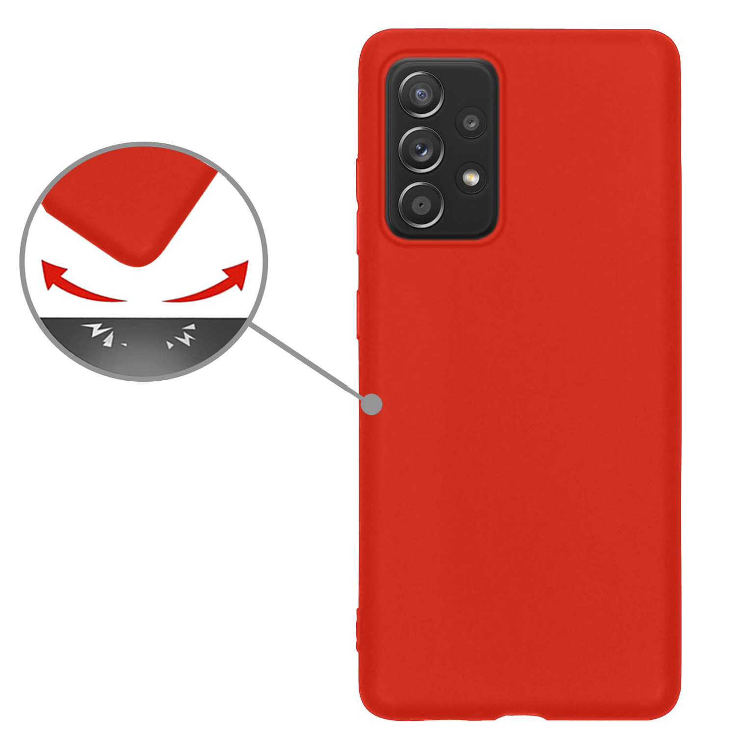 Nomfy Hoesje Geschikt voor Samsung A23 Hoesje Siliconen Cover Case Met 2x Screenprotector - Hoes Geschikt voor Samsung Galaxy A23 Hoes Back Case - Rood