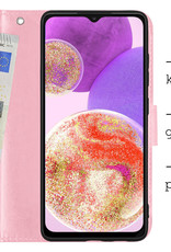 BASEY. Hoes Geschikt voor Samsung A23 Hoesje Bookcase Hoes Flip Case Book Cover Met Screenprotector - Hoesje Geschikt voor Samsung Galaxy A23 Hoes Book Case Hoesje - Lichtroze