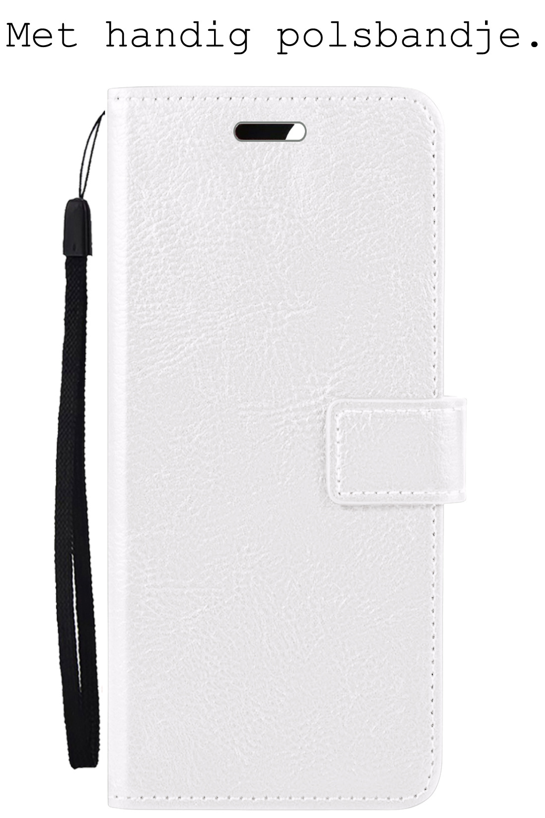 BASEY. Hoes Geschikt voor Samsung A23 Hoesje Bookcase Hoes Flip Case Book Cover Met Screenprotector - Hoesje Geschikt voor Samsung Galaxy A23 Hoes Book Case Hoesje - Wit