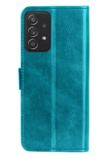 Hoes Geschikt voor Samsung A23 Hoesje Book Case Hoes Flip Cover Wallet Bookcase Met Screenprotector - Turquoise