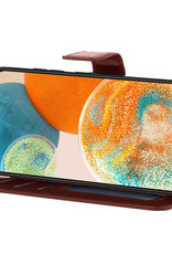 Nomfy Hoesje Geschikt voor Samsung A23 Hoes Bookcase Flipcase Book Cover Met Screenprotector - Hoes Geschikt voor Samsung Galaxy A23 Hoesje Book Case - Bruin