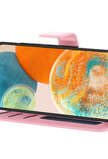 Nomfy Hoesje Geschikt voor Samsung A23 Hoes Bookcase Flipcase Book Cover Met Screenprotector - Hoes Geschikt voor Samsung Galaxy A23 Hoesje Book Case - Lichtroze