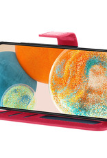Nomfy Hoesje Geschikt voor Samsung A23 Hoes Bookcase Flipcase Book Cover Met 2x Screenprotector - Hoes Geschikt voor Samsung Galaxy A23 Hoesje Book Case - Donkerroze