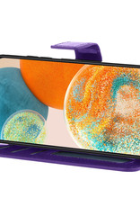 Nomfy Hoesje Geschikt voor Samsung A23 Hoes Bookcase Flipcase Book Cover Met 2x Screenprotector - Hoes Geschikt voor Samsung Galaxy A23 Hoesje Book Case - Paars