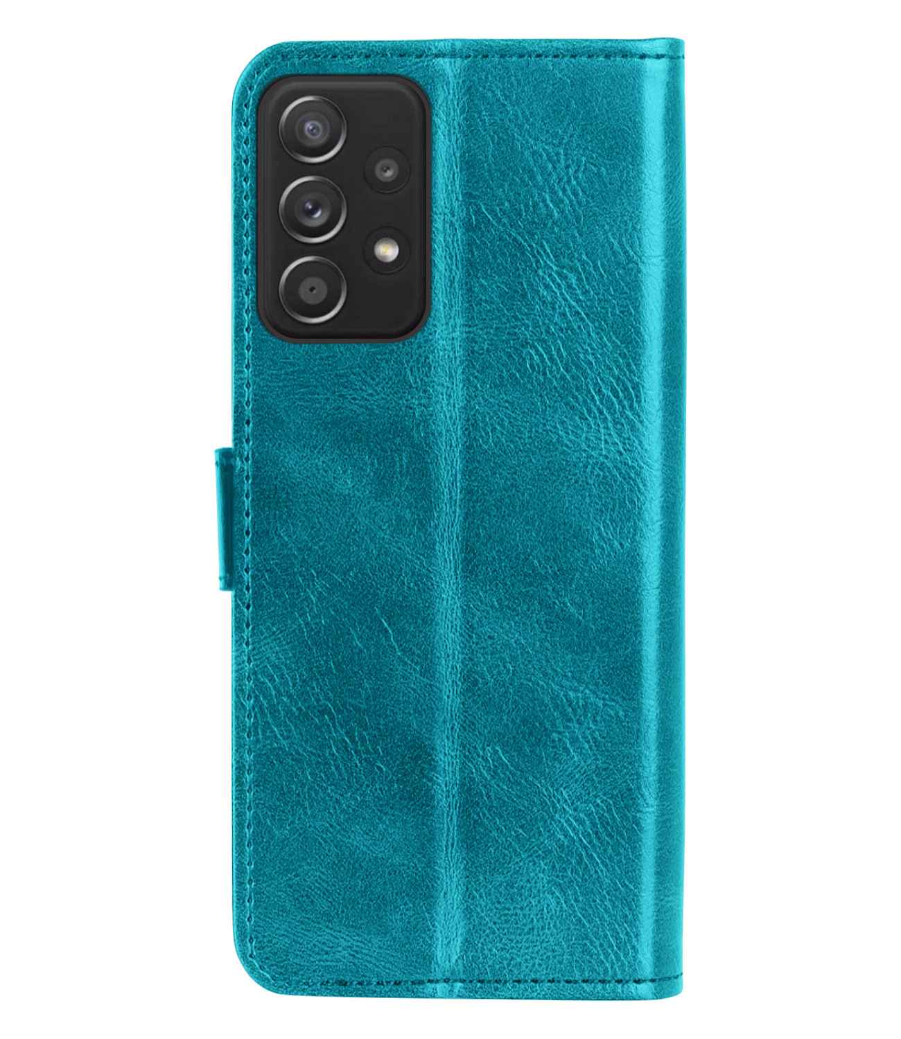 Samsung A23 Hoes Bookcase Flipcase Book Cover Met 2x Screenprotector - Samsung Galaxy A23 Hoesje Book Case - Turquoise