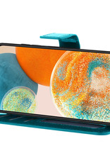 Nomfy Hoesje Geschikt voor Samsung A23 Hoes Bookcase Flipcase Book Cover Met 2x Screenprotector - Hoes Geschikt voor Samsung Galaxy A23 Hoesje Book Case - Turquoise