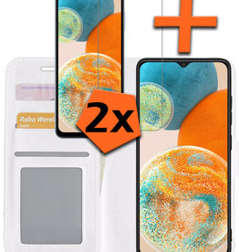 Nomfy Nomfy Samsung Galaxy A23 Hoesje Bookcase Wit Met 2x Screenprotector