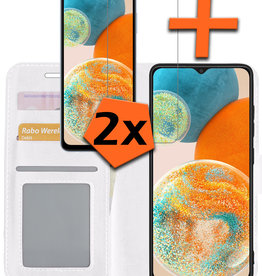 Nomfy Samsung Galaxy A23 Hoesje Bookcase Wit Met 2x Screenprotector