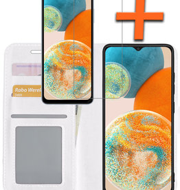 Nomfy Nomfy Samsung Galaxy A23 Hoesje Bookcase Wit Met Screenprotector