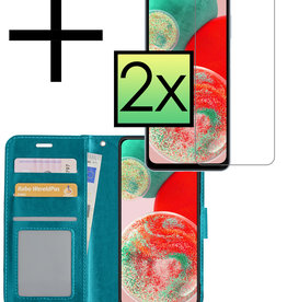 NoXx NoXx Samsung Galaxy A23 Hoesje Bookcase Turquoise Met 2x Screenprotector