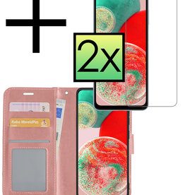 NoXx NoXx Samsung Galaxy A23 Hoesje Bookcase Rose goud Met 2x Screenprotector