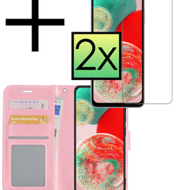 NoXx NoXx Samsung Galaxy A23 Hoesje Bookcase Lichtroze Met 2x Screenprotector