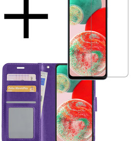 NoXx NoXx Samsung Galaxy A23 Hoesje Bookcase Paars Met Screenprotector