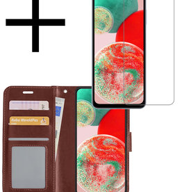NoXx NoXx Samsung Galaxy A23 Hoesje Bookcase Bruin Met Screenprotector