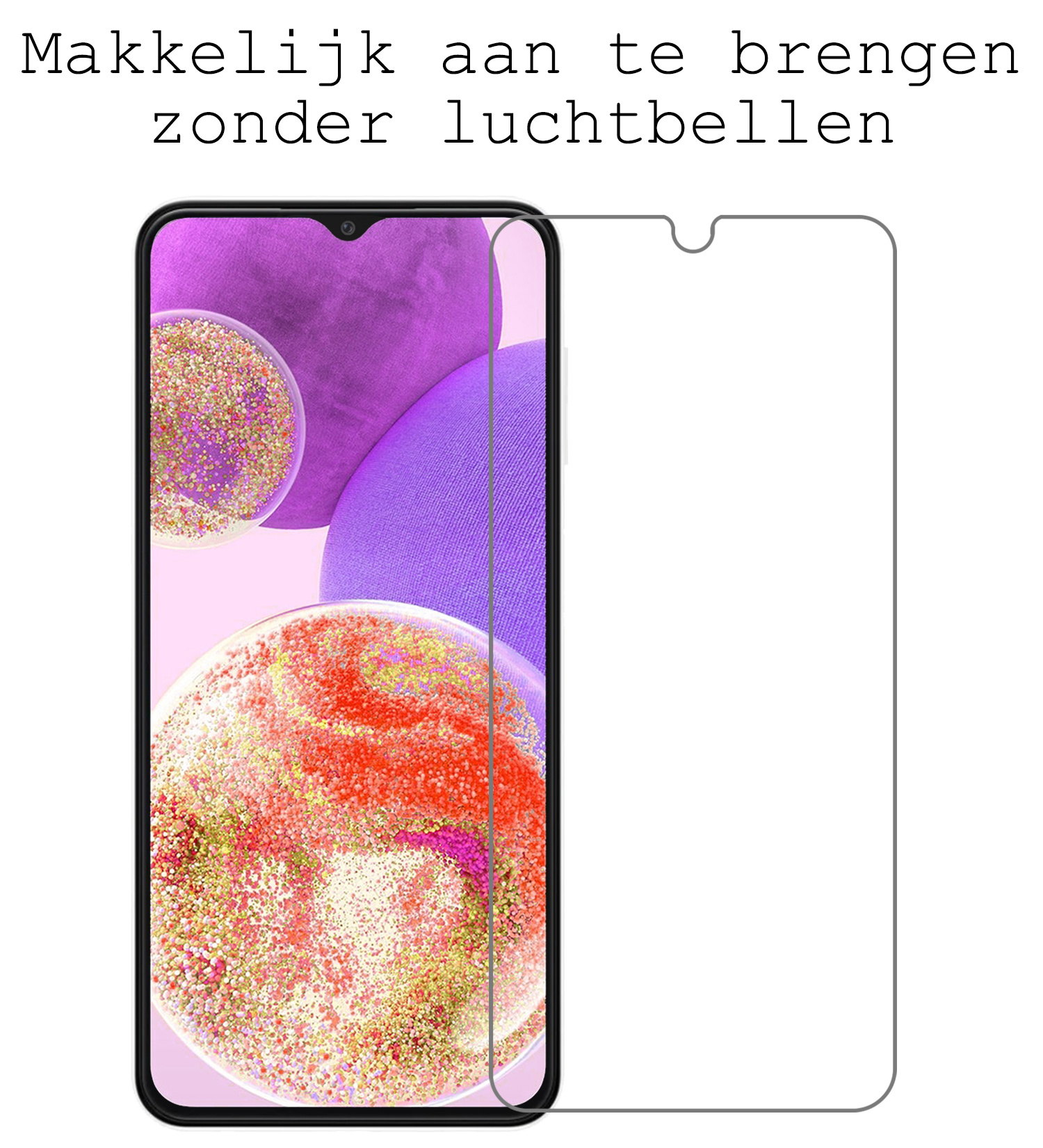 BASEY. Hoes Geschikt voor Samsung A23 Hoesje Bookcase Hoes Flip Case Book Cover Met 2x Screenprotector - Hoesje Geschikt voor Samsung Galaxy A23 Hoes Book Case Hoesje - Zwart