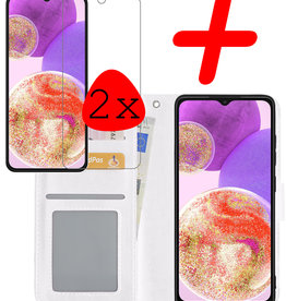 BASEY. BASEY. Samsung Galaxy A23 Hoesje Bookcase Wit Met 2x Screenprotector