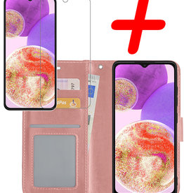 BASEY. BASEY. Samsung Galaxy A23 Hoesje Bookcase Rose goud Met Screenprotector