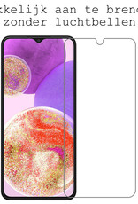 BASEY. Hoes Geschikt voor Samsung A23 Hoesje Bookcase Hoes Flip Case Book Cover Met Screenprotector - Hoesje Geschikt voor Samsung Galaxy A23 Hoes Book Case Hoesje - Lichtroze