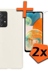 Nomfy Hoesje Geschikt voor Samsung A23 Hoesje Siliconen Cover Case Met 2x Screenprotector - Hoes Geschikt voor Samsung Galaxy A23 Hoes Back Case - Wit