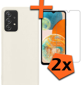 Nomfy Nomfy Samsung Galaxy A23 Hoesje Siliconen Met 2x Screenprotector - Wit