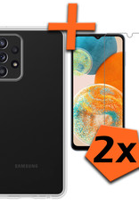 Nomfy Hoesje Geschikt voor Samsung A23 Hoesje Siliconen Cover Case Met 2x Screenprotector - Hoes Geschikt voor Samsung Galaxy A23 Hoes Back Case - Transparant