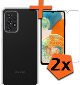 Nomfy Nomfy Samsung Galaxy A23 Hoesje Siliconen Met 2x Screenprotector - Transparant