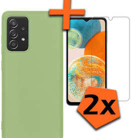 Nomfy Nomfy Samsung Galaxy A23 Hoesje Siliconen Met 2x Screenprotector - Groen