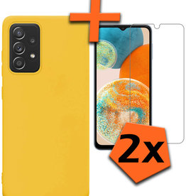 Nomfy Nomfy Samsung Galaxy A23 Hoesje Siliconen Met 2x Screenprotector - Geel