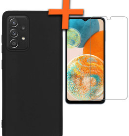 Nomfy Nomfy Samsung Galaxy A23 Hoesje Siliconen Met Screenprotector - Zwart