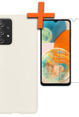 Nomfy Hoesje Geschikt voor Samsung A23 Hoesje Siliconen Cover Case Met Screenprotector - Hoes Geschikt voor Samsung Galaxy A23 Hoes Back Case - Wit