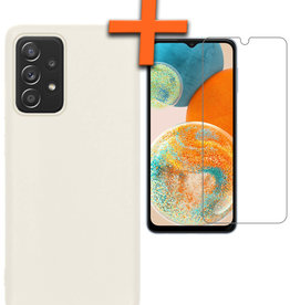 Nomfy Nomfy Samsung Galaxy A23 Hoesje Siliconen Met Screenprotector - Wit