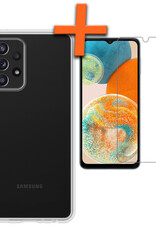 Nomfy Hoesje Geschikt voor Samsung A23 Hoesje Siliconen Cover Case Met Screenprotector - Hoes Geschikt voor Samsung Galaxy A23 Hoes Back Case - Transparant