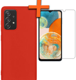 Nomfy Nomfy Samsung Galaxy A23 Hoesje Siliconen Met Screenprotector - Rood