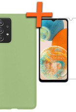 Nomfy Hoesje Geschikt voor Samsung A23 Hoesje Siliconen Cover Case Met Screenprotector - Hoes Geschikt voor Samsung Galaxy A23 Hoes Back Case - Groen