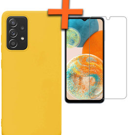 Nomfy Nomfy Samsung Galaxy A23 Hoesje Siliconen Met Screenprotector - Geel