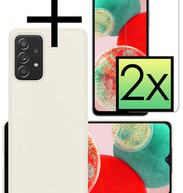 NoXx NoXx Samsung Galaxy A23 Hoesje Siliconen Met 2x Screenprotector - Wit