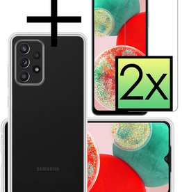 NoXx NoXx Samsung Galaxy A23 Hoesje Siliconen Met 2x Screenprotector - Transparant