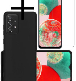 NoXx NoXx Samsung Galaxy A23 Hoesje Siliconen Met Screenprotector - Zwart